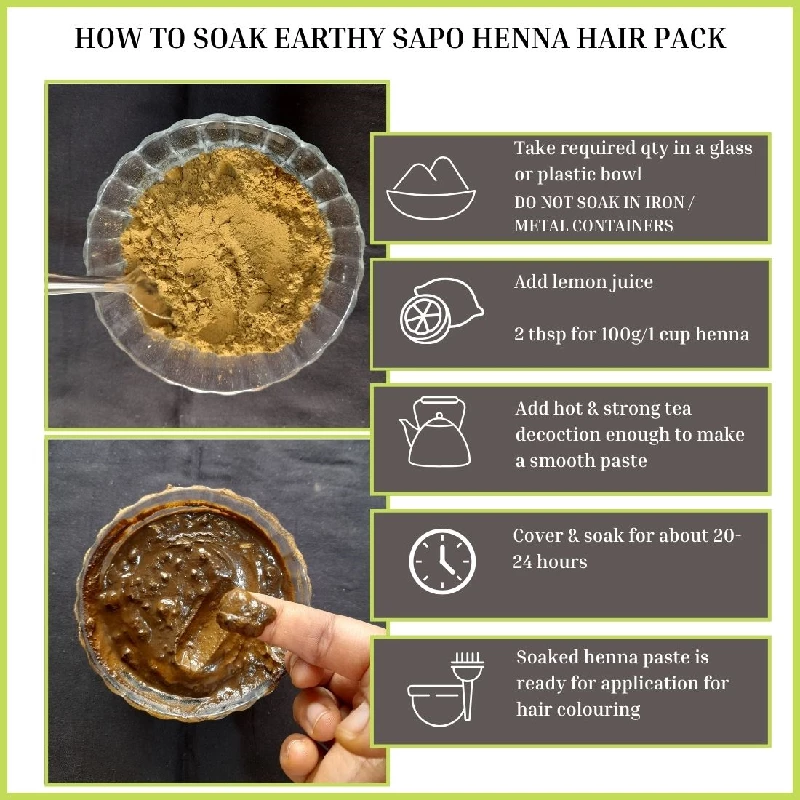 Earthy Sapo Ayurvedic Natural Henna Hair Pack, 200 g-7.webp